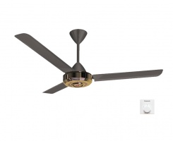 Quạt trần Panasonic 3 cánh màu đen chao vàng F-56NCL