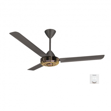Quạt trần Panasonic 3 cánh màu đen chao vàng F-56NCL